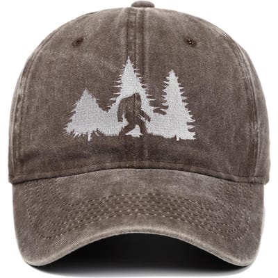 Nieuwe Bigfoot Geborduurde Vintage Gewassen Baseballpet Papa Hip Hop Adjustable gray
