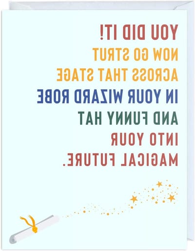Afstudeerkaart Grappig - Wenskaart Gefeliciteerd - Student Feliciteren - Unieke Letterprint - 5.5 x 4.25 inch - Je hebt het gedaan!