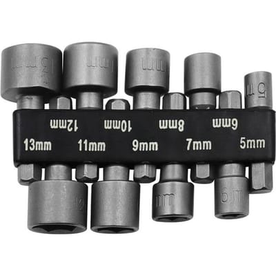 9-delige/set 5mm-13mm zeskantdoppen Huls Doppen Moeraanzet Set Schroevendraaier Set Bits Sets Gereedschap Dopsleutels 9-piece set