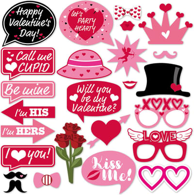 Valentijn Fotoprops Decoratie Liefdesfotografie Hartvormige Foto Props Feestversiering 25 Stuks