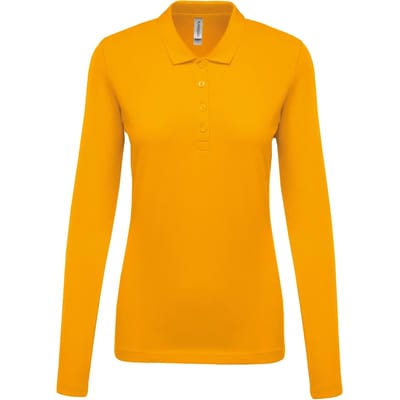 Kariban Piqué-damespolo lange mouwen K257 - Yellow - M