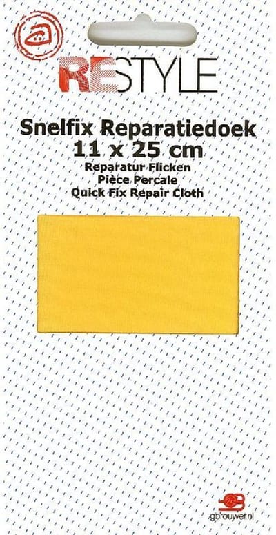 Reparatiedoek Strijkbaar - Geel - 11 x 25 cm