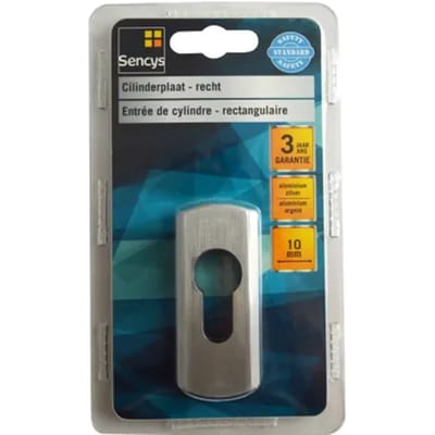 Sencys Cilinderplaat Rechthoekig Aluminium Zilver 10mm