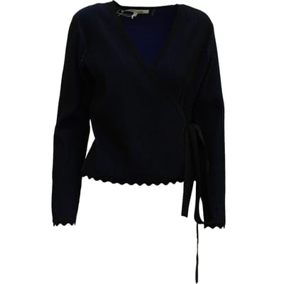 Diane Von Furstenberg Laura wikkeltop in marineblauwe viscose