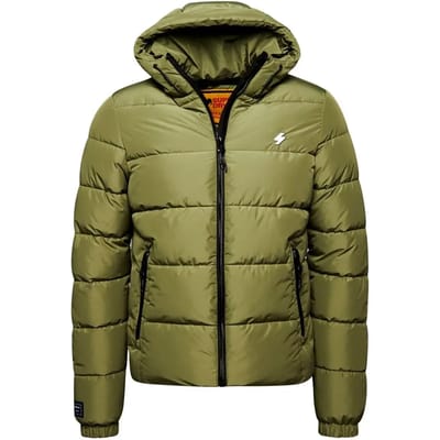 Superdry Hooded Sports Puffr Jacket Heren Jas - Dusty Olive Green - Maat S