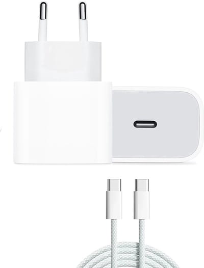 USB C Snellader 20W + USB-C Kabel 2M - Geschikt voor al jouw USB-C Apparaten - Oplader - Fast Charger - USB C Adapter - USB Stekker - Universeel - Wit