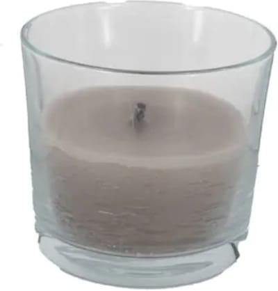 Cactula leuke buitenkaars in glas | Stone | 14,5 x 12 cm | met extra dikke brandlont - S