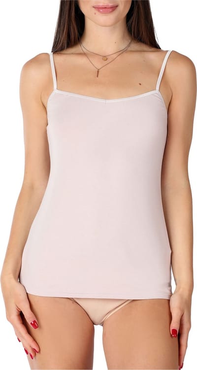 Bellivalini Dames Onderhemd - V-hals - Viscose - BLV-BLV50-218-UW - Poederroze - 3XL