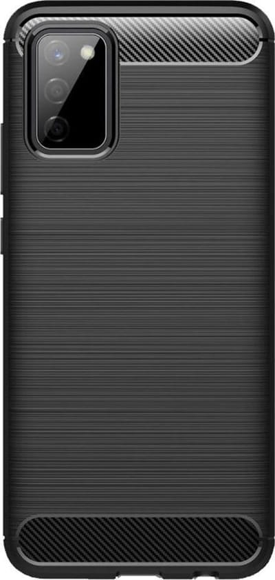 Shop4 - Samsung Galaxy A02s/ A03s Hoesje - Zachte Back Case Brushed Carbon Zwart
