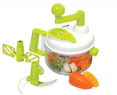 Kinghoff Multifunctionele Groentesnijder en Keukenmachine - RVS Bladen, Mixer en Toebehoren - Ideaal voor Snijden, Hakken en Mixen - Dunschiller