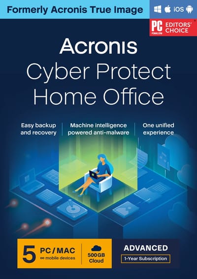 Acronis Cyber Protect Home Office Advanced + 500 GB Acronis Cloud Storage - 5 Gebruikers/ 1 Jaar - Windows/MAC