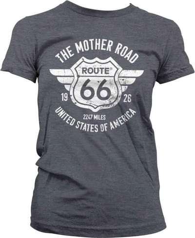 Route 66 Dames Tshirt -S- The Mother Road Grijs