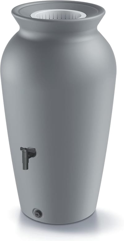 Famanu – Regenton 120 liter - vorstbestendig kunststof regenvat - inclusief filtermand en kraan - terracotta kleur - duurzaam en robuust - geschikt voor tuin en terras voor regenwateropvang en besparing