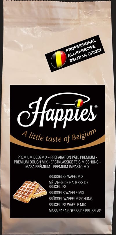 Brusselse wafel - Bakmix - Happies  A Little Taste of Belgium  - deeg wafels - wafelmix - kant en klaar deeg - beslag -1 kg