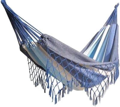 Hangmat met franjes - Enkele hangmat - Ontspannen in de tuin - UV en weerbestendig - 330 cm lengte