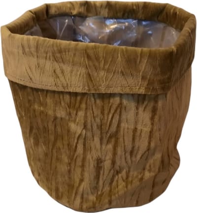 Plantentas - Planten pot - Plantenzak - Velours - Textiel - Geel - 18cm - 20cm hoog