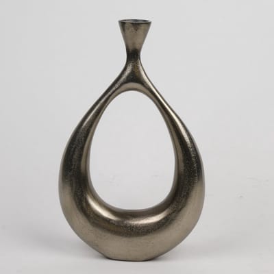 Aluminium fles ''Drop'' Antiek Nikkel 22x4x37cm