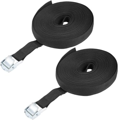 Spanband met Ratel, Zware Kwaliteit Vastzetband Zwart 9M x 25mm, 2 Stuks tot 250 kg