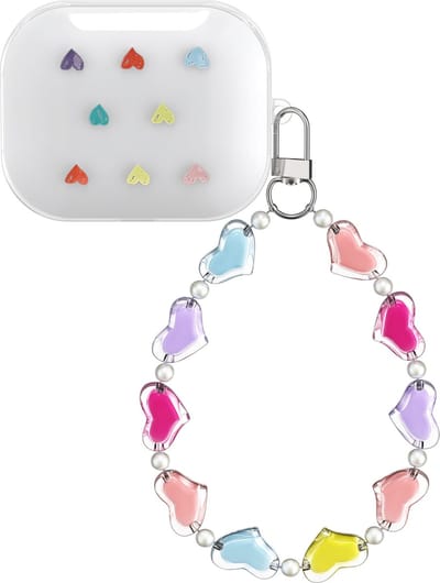 kwmobile oordopjes case geschikt voor Xiaomi Redmi Buds 5 hoesje - Oortjes hoes met armband - Draadloze in-ear koptelefoon cover - In transparant / meerkleurig
