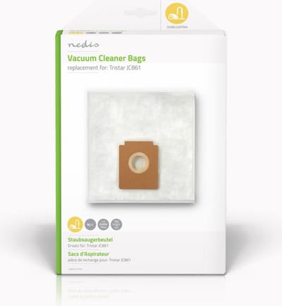 Nedis Stofzuigerzak - 4 Stuks - Synthetisch - Meest verkocht voor: Tristar JC861 - Wit