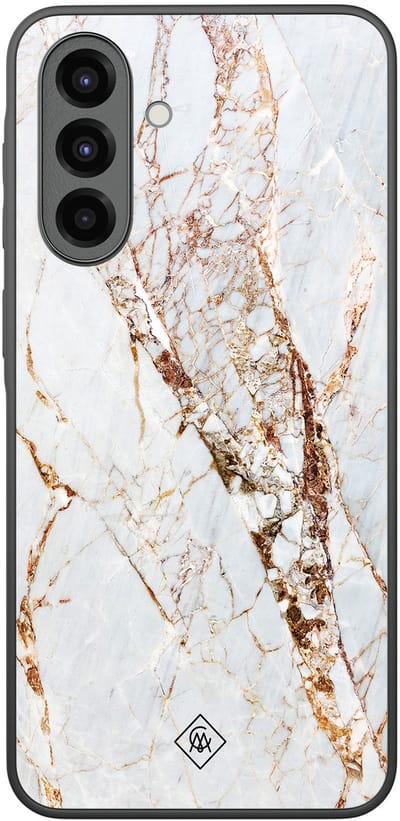 Casimoda® hoesje - Geschikt voor Samsung Galaxy A36 - Marmer Goud - Zwart TPU Backcover - Marmer - Goudkleurig