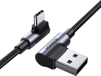 Ugreen - 90° - haakse kabel USB C - USB 2.0 480Mb/s 3A 3m zwart - (US176)