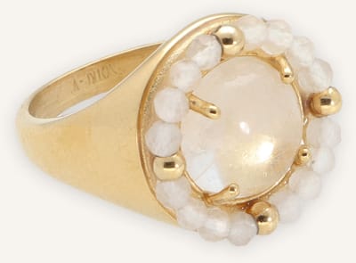 Notre-V Ring Big Stone Sieraden Dames - Beige - Maat ONESIZE