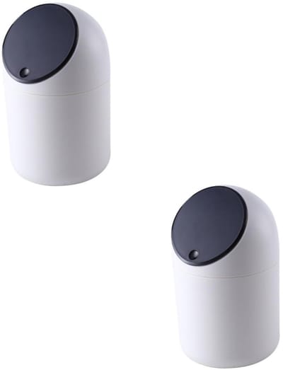 Mini Afvalemmer - Tafelbak Deksel - Bureau Opruimen - Compact Ontwerp - 2 Stuks - Zwart