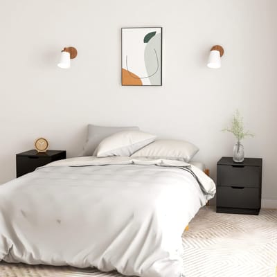 vidaXL - Nachtkastjes - 2 - st - 40x40x50 - cm - bewerkt - hout - zwart