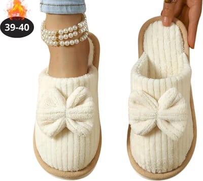 Nivard Warme Pantoffels - Sloffen - Slippers - Dames - Heren - Pluche - Maat 39-40 - Wit