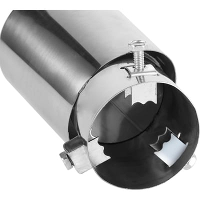 1 pièces universel arrière rond Chrome acier inoxydable silencieux d'échappement automatique tuyau d'échappement tuyau d'échappement noir