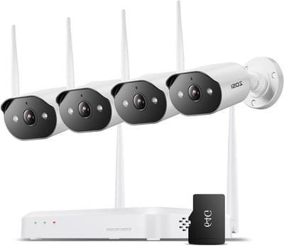 Bewakingscamera set - Wifi cameras - Huis beveiligen - AI persoonsdetectie - 4 camera's - Wit