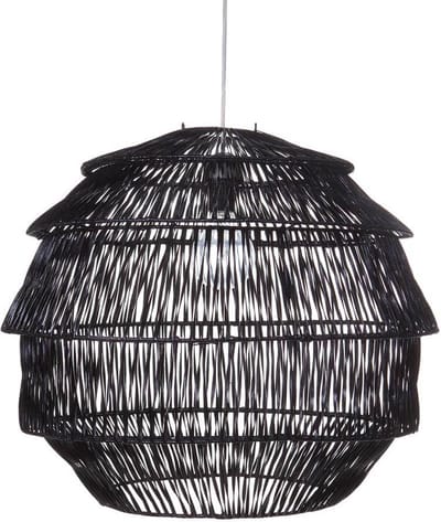 Handmade Design lamp Hanglamp Artisjok Zwart Rotan woonkamer Slaapkamer Ø 60 cm