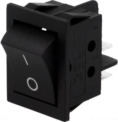 Schakelaar - DPST - ON/OFF - 250V - 15A - Zwart