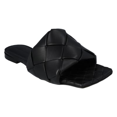Bottega Veneta Lido Platte Sandalen zwart