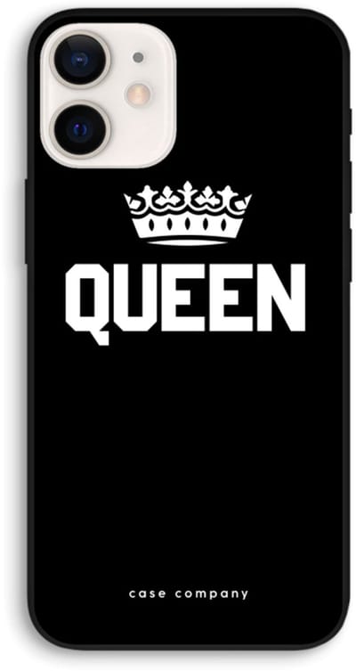 Case Company® - Hoesje geschikt voor iPhone 12 hoesje - Queen zwart - Biologisch Afbreekbaar Telefoonhoesje - Bescherming alle Kanten en Schermrand