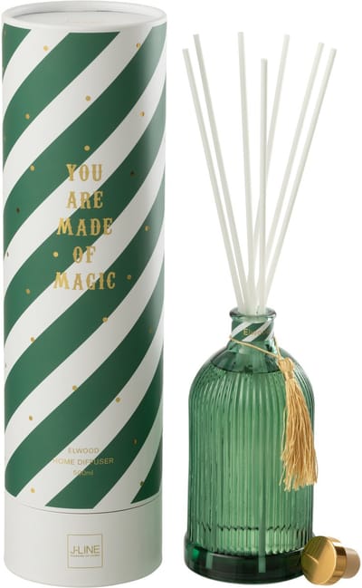 J-Line geurstokjes Magic - Elwood - glas - wit/groen - large
