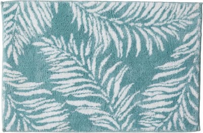 Badmat Kustprint - Badkamermat Strand - Badkamer Decoratie - Ultra Absorberend - 50 x 76 cm - Blauw Wit