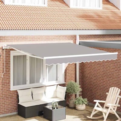 vidaXL - Uitschuifbare - luifel - Lichtgrijs - 300 - x - 250 - cm - Stof - en - Aluminium