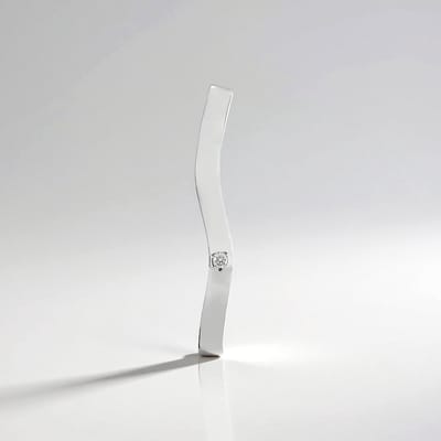 Cavill - Zilveren Hanger - 925 Sterling Zilver - Cambodjaanse Ronde Zirkoon 0 158 ct - Minimalistisch Modern Elegant Design 50x5 mm