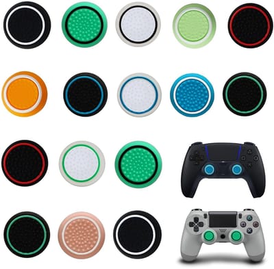 Dailygoods - 24 stuks PS5-controller-stickdoppen, compatibel met PS5, PS4, Xbox One, Xbox 360, Switch Pro, Series X/S, siliconen, meerkleurig