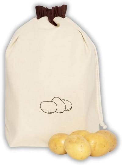 Praktische Groentenzak van Katoen voor Aardappelen – Bescherming tegen Licht en Ontkieming, 36 x 37 cm