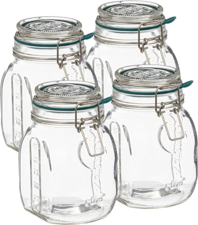 5Five Weckpot/inmaakpot Jarro - 4x - 750 ml - glas - beugelsluiting - D12 x H16 cm