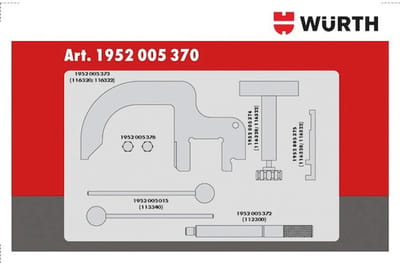 Wurth - Set timinggereedschap 8-delig, voor BMW 2.0-2.5-3.0, diesel - Set timinggereedschap 8-delig, voor BMW 2.0-2.5-3.0, diesel x 1 st Lengte 240 mm