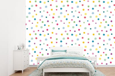 Behang - Fotobehang Confetti - Stippen - Patroon - Breedte 360 cm x hoogte 260 cm