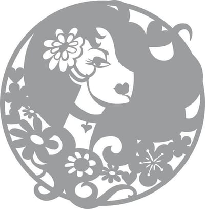 Mask Stencil Lady in Circle