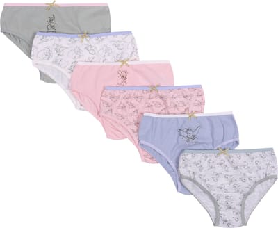 6x Meisjes slips met sprookjesachtige patronen - Bambi DISNEY / 110