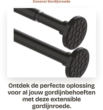 Dailygoods- Gordijnroede Uitschuifbaar 300 cm - Douchegordijnstang Zonder Boren - Antislip - Zwart - Schokbestendig - Voor Zware Gordijnen - Gordijnstang