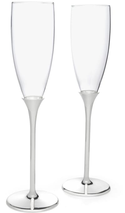 Zilverstad - Champagneglazen Smooth - set van 2 stuks