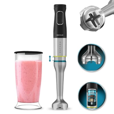 Cecotec Stabmixer Katana 15 TotalDestroy Full B Screen. 1500 W, Total Destroy, Perreo Move, 21 Geschwindigkeiten, Turbo-Funktion, perfekte Texturen, Spritzschutzhaube, 8 Titanklingen